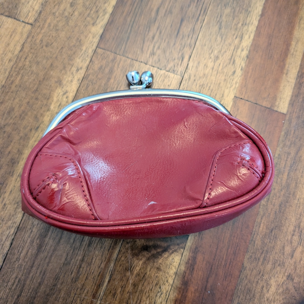 Small Express Red Leather Clutch